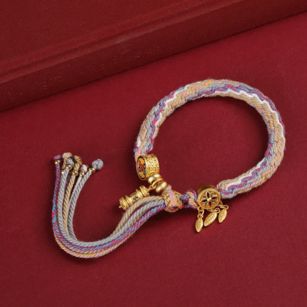 Good luck, red rope,Peace,Om Mani Padme Hum,Colorful Reincarnation Knot String Bracelet