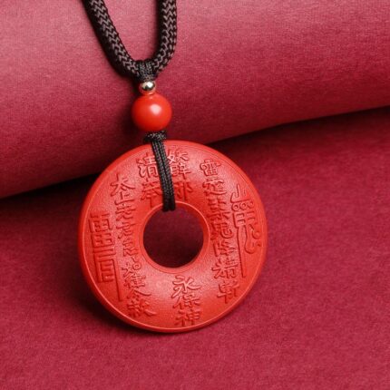 Taoist Feng Shui Energy Cinnabar Exorcism Pendant Necklace