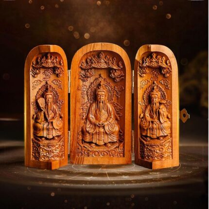 Feng Shui Figurine, Taoism Jujube Wood Energy Deity Statue, Protection against evil spiritsThe Supreme Deity Of Taoism Sanqing Patriarch（San Qing Dao Zu)