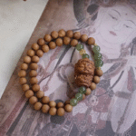 Buddha Feng Shui energy stones, Tara, Bodhisattva, meditation, sandalwood jade bracelet