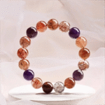 Buddhist energy stone, feng shui, purification, spiritual,wisdom,amethyst White Crystal brown crystal bracelet
