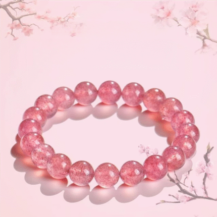 Buddhist Energy Stone, Feng Shui,Attracting love, Healing, Strawberry Quartz Bracelet