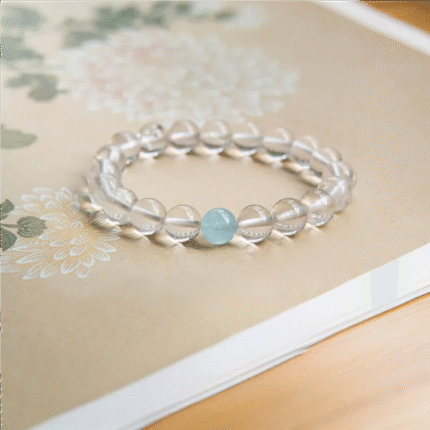 Buddhist Energy Stone,Feng Shui,Purification,Improvement,Luck,White Crystal Bracelet