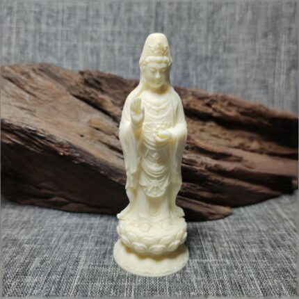 Buddhist Feng Shui Deity Figurine Phytelephas Macrocarpa Statue Of Guanyin Bodhisattva