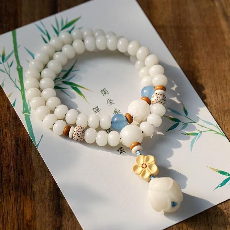 Buddha Energy Stones, Zen,Feng Shui,Luck,Bodhi Root,Prayer Beads Bracelet
