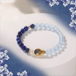 Buddha Feng Shui Energy Stone, Lapis Lazuli and Aquamarine Love Happiness Bracelet