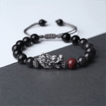 Feng shui, energy stones, black obsidian, energy protection,Chinese Dragon Bracelet