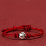 horse year,silver,handmade,red string bracelet