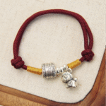 horse year,silver,handmade,red string bracelet
