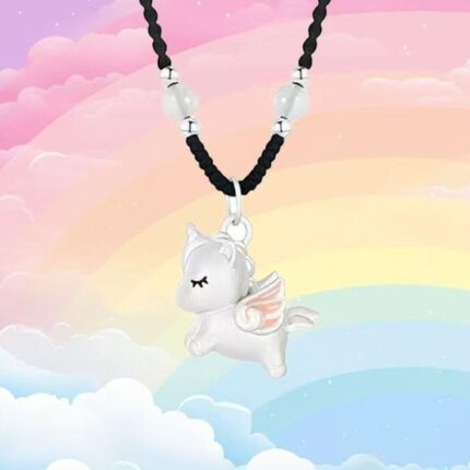 horse year,silver,unicorn,necklace
