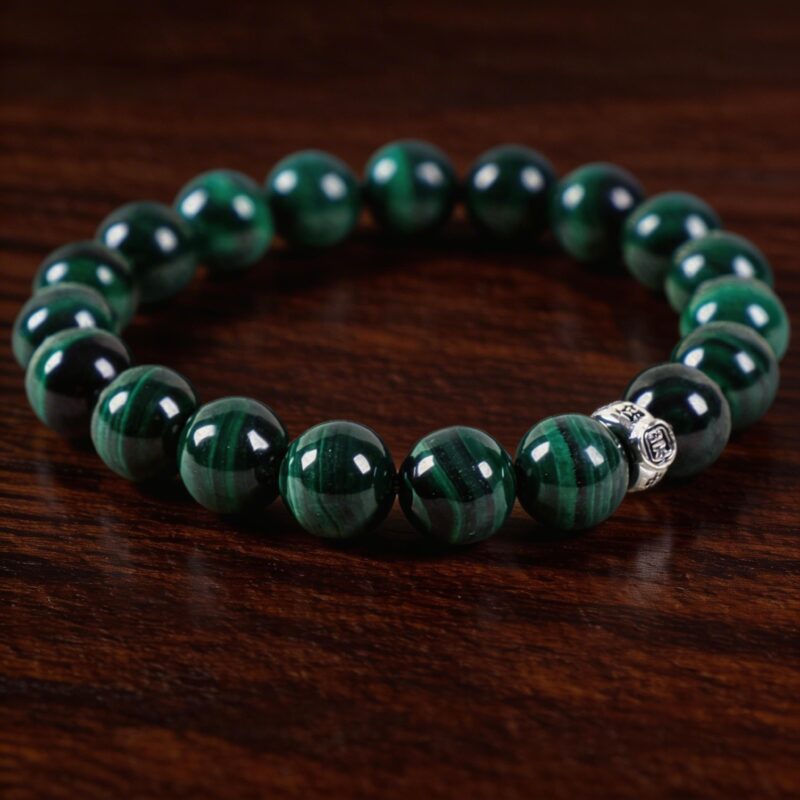 natural malachite beaded bracelet