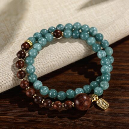 sandalwood agate beaded bracelet