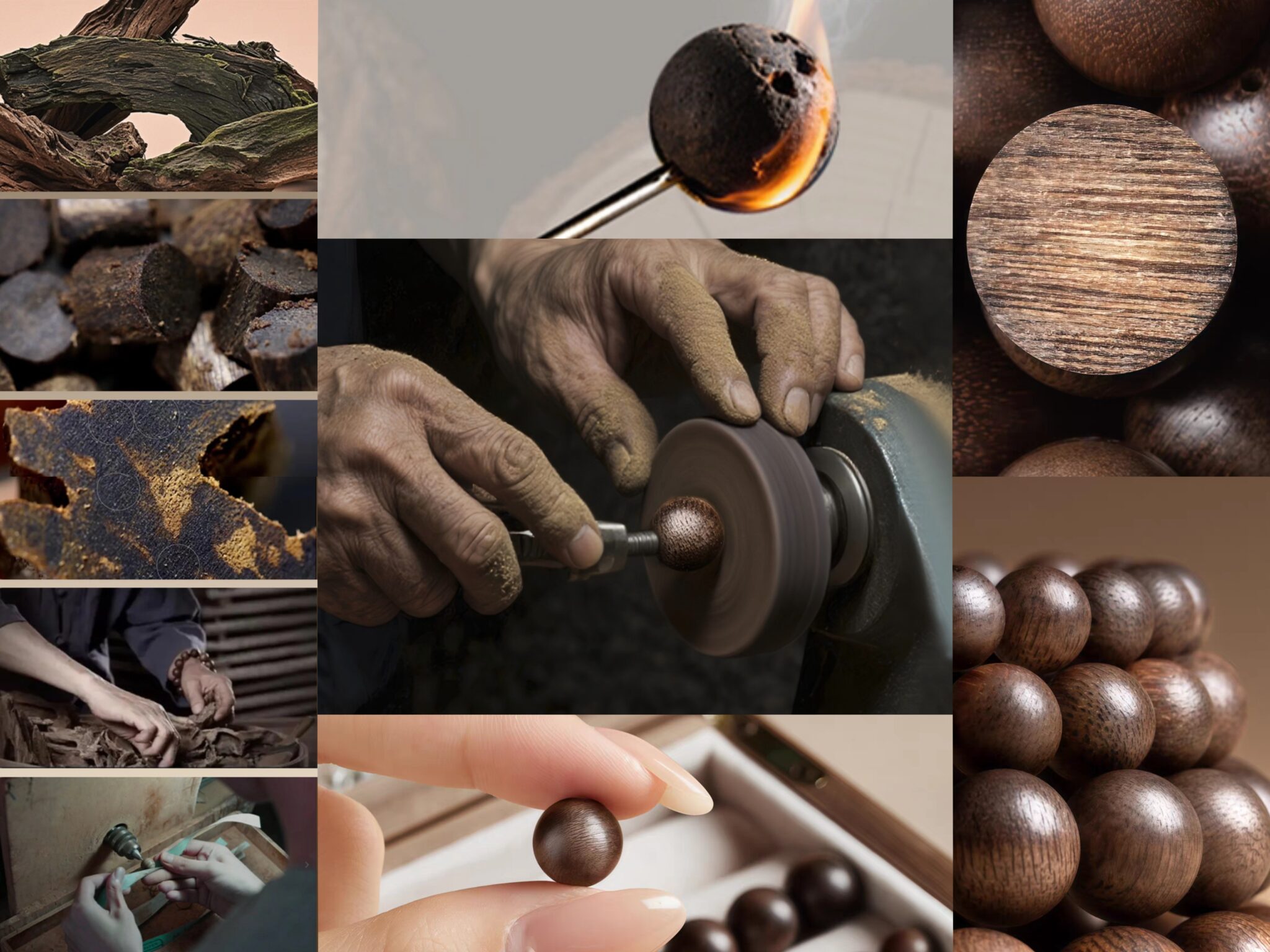 kyara agarwood bracelet close grain,nha trang agarwood bead bracelet,hainan agarwood bracelet natural resin,rare agarwood beads texture detail