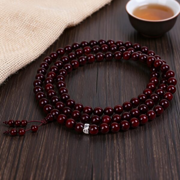 Aged Red Sandalwood Beads,108 Red Sandalwood Bracelet, Double Wrap Sandalwood Bracelet ,Red Sandalwood Meditation Beads, Still Collection Sandalwood