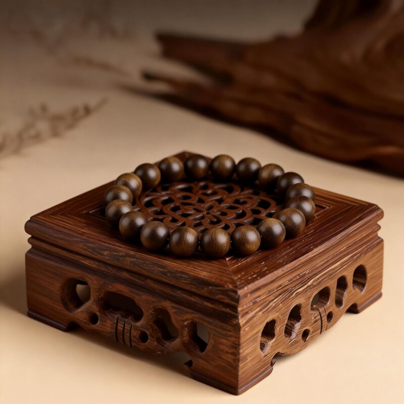 Rare Kyara agarwood bracelet – collector grade material，Kyara agarwood beaded bracelet,Kyara-grade agarwood bracelet