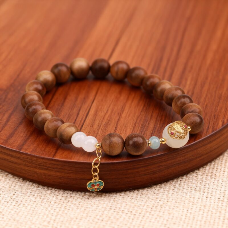 old mountain Sandalwood ,hetian jade bracelet