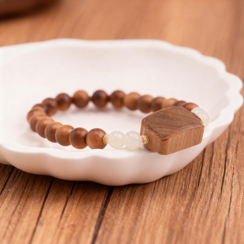 old mountain Sandalwood ,hetian jade bracelet