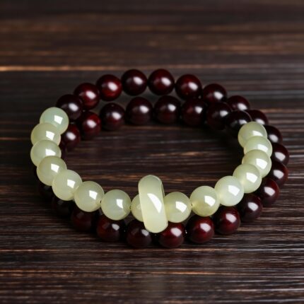 red sandalwood,clear jade beads