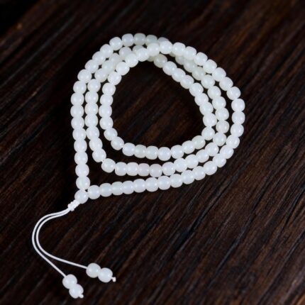 hetian white jade,108 beads