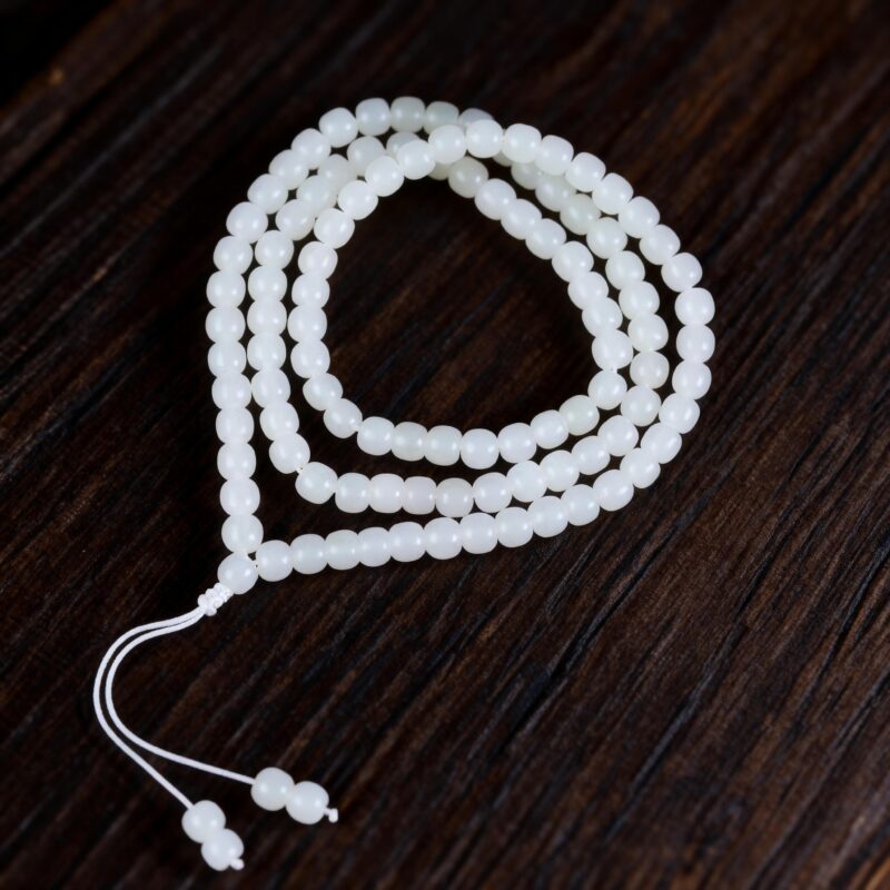hetian white jade,108 beads