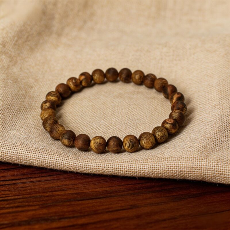 Hainan Green Qinan Agarwood Bracelet 6mm from Jianfengling