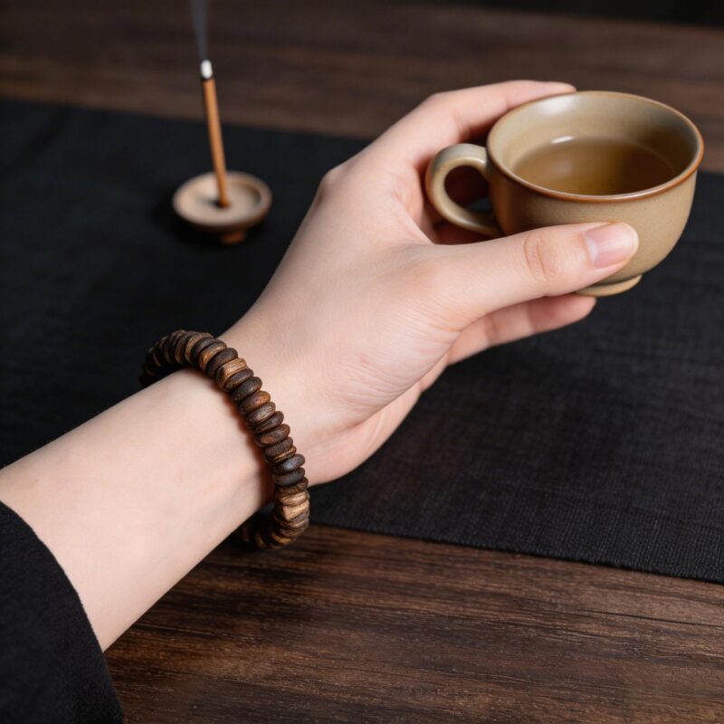 freeform agarwood beads bracelet，meditation bracelet wood