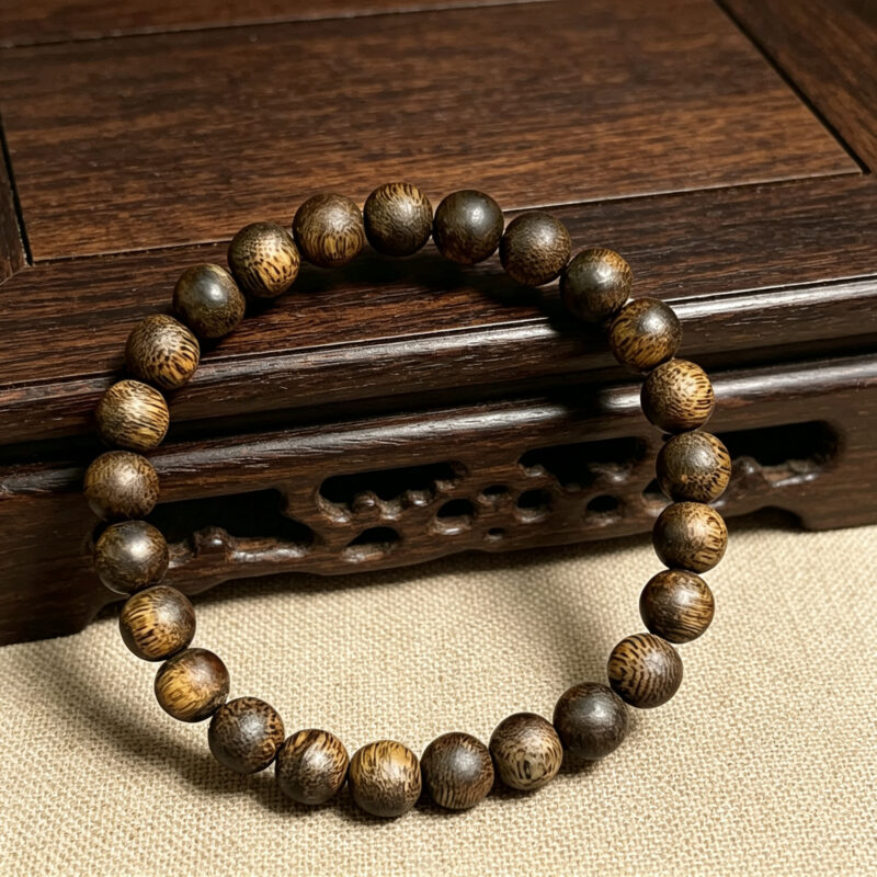 Hainan green qinan agarwood bracelet 8mm