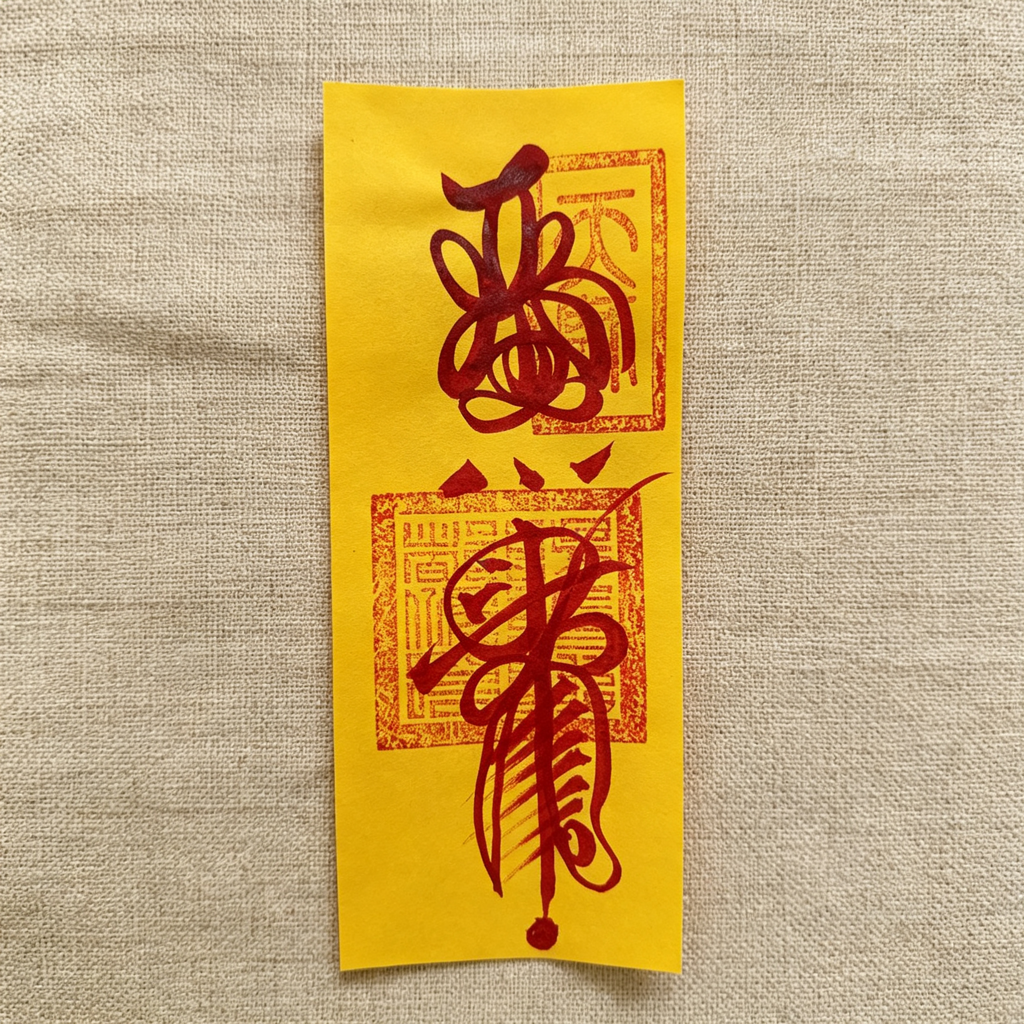 解厄符亚麻背景符纸 Hand-drawn Talismans,A Quiet Relief