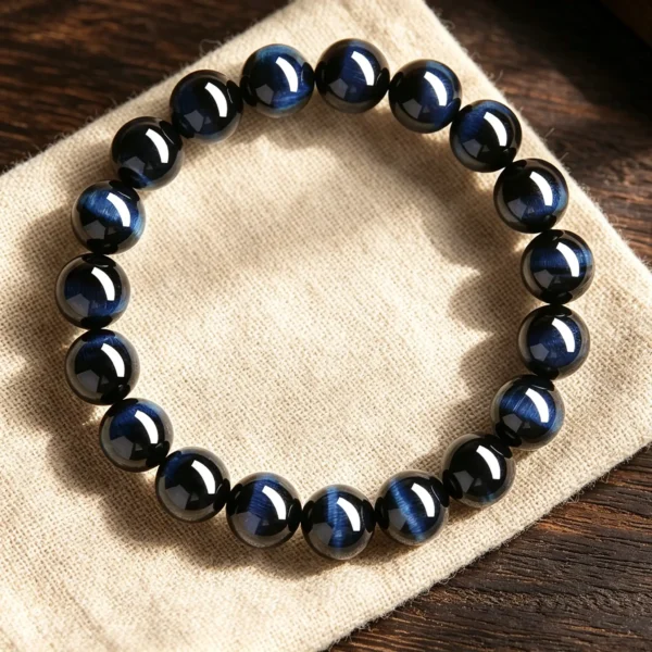 10mm blue tiger eye bracelet