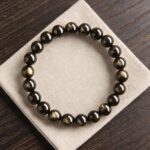 gold sheen obsidian bracelet
