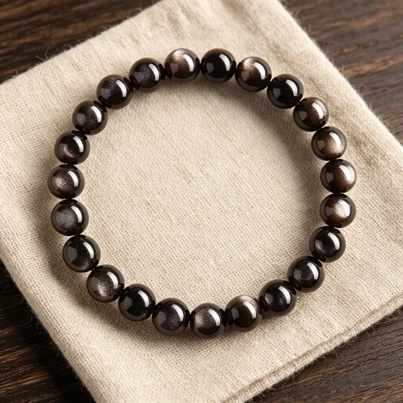 star eye silver obsidian bracelet