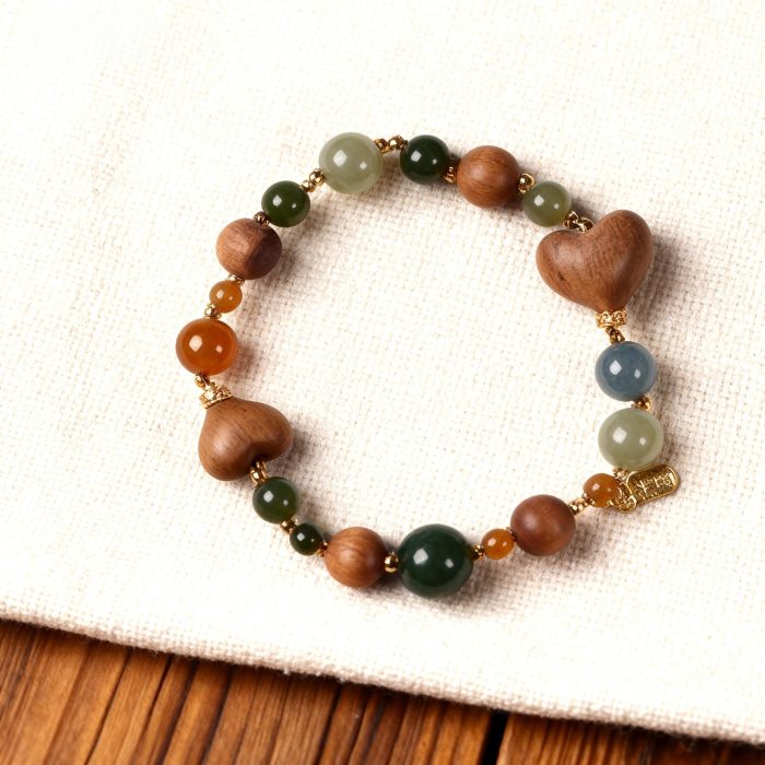 Heart-Cut Sandalwood Bracelet
